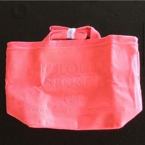 Victoria's Secret large neon coral pink beach tote